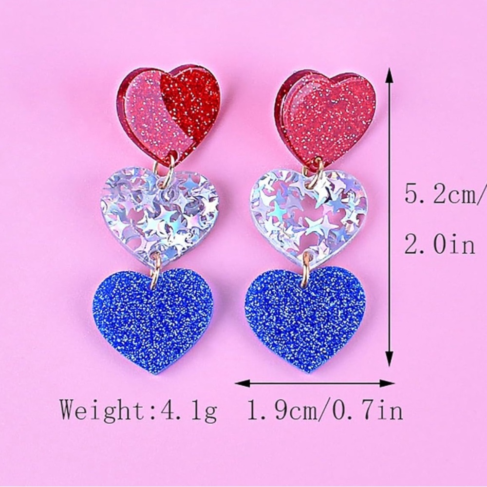 4th of July Earrings β€οΈπ€π - Picture 2 of 2